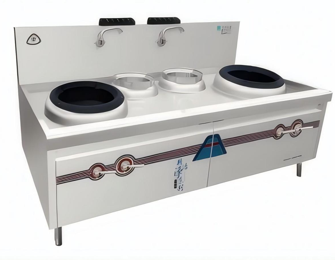 智能燃气节能广式双眼炒灶